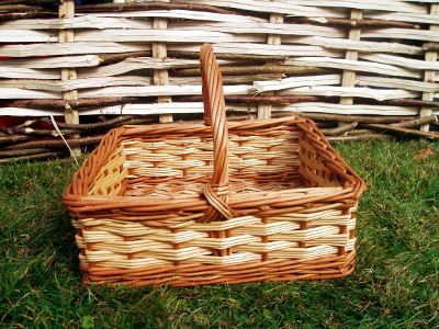 Large square willow shopping basket