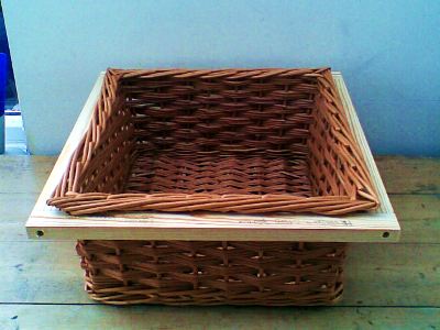 Kitchen drawer square willow basket